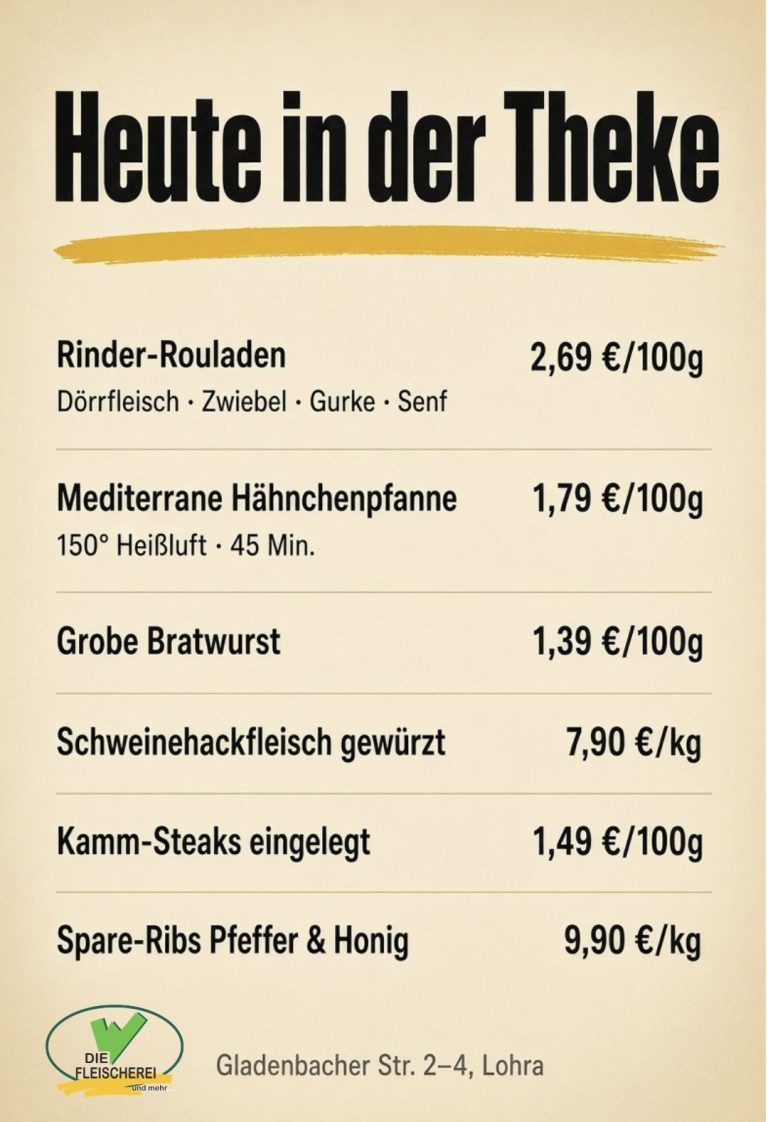 Heute in der Theke